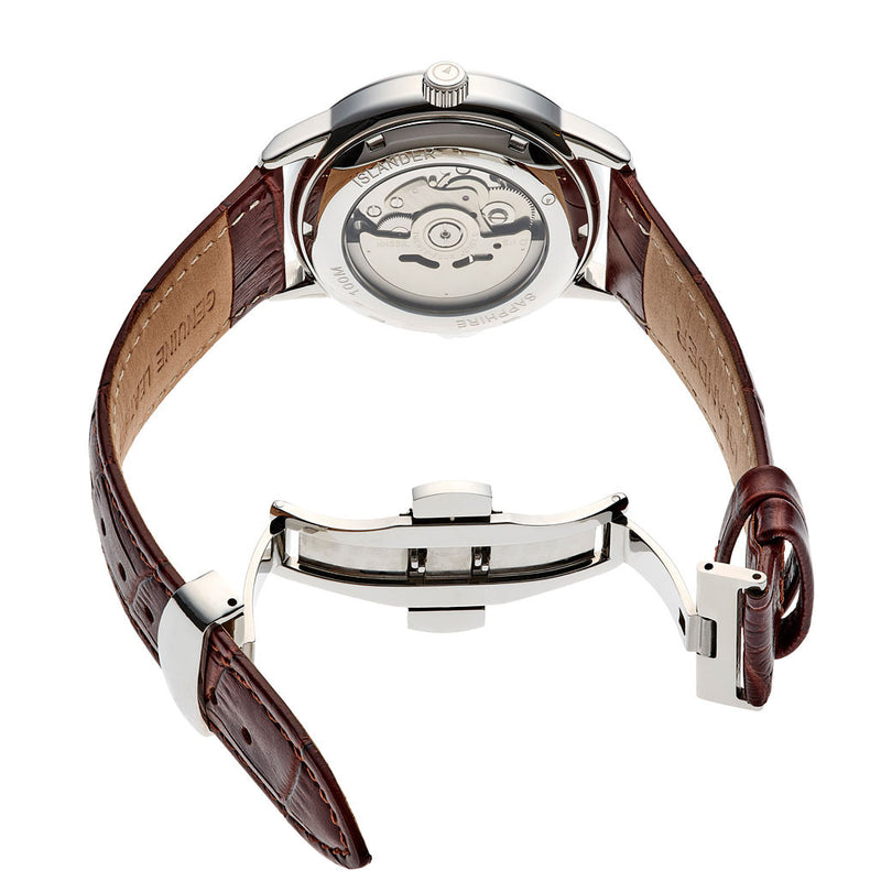 Islander Automatic Open-Heart Watch with Pinstripe Dial, AR Sapphire Crystal #ISL-97