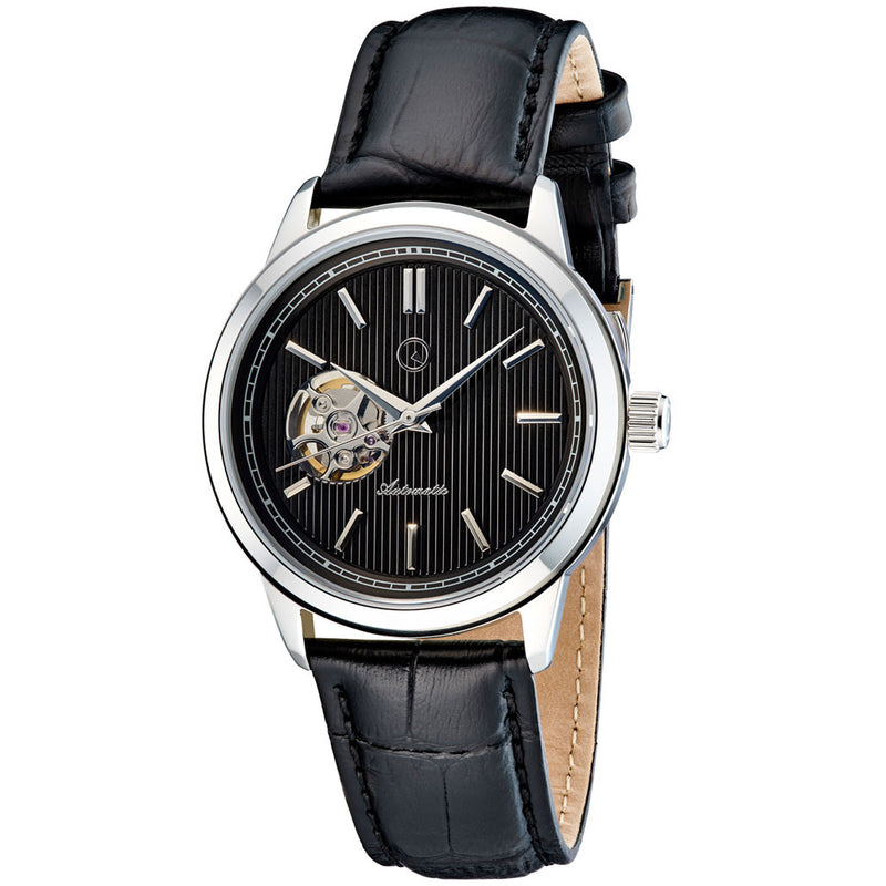 Islander Automatic Open-Heart Watch with Pinstripe Dial, AR Sapphire Crystal #ISL-98