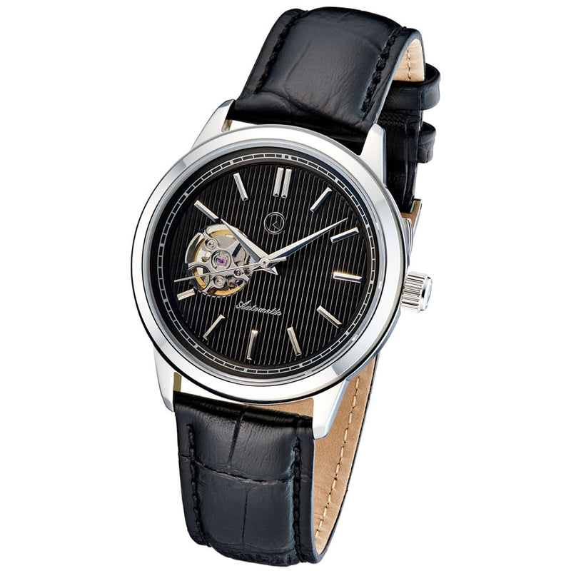 Islander Automatic Open-Heart Watch with Pinstripe Dial, AR Sapphire Crystal #ISL-98