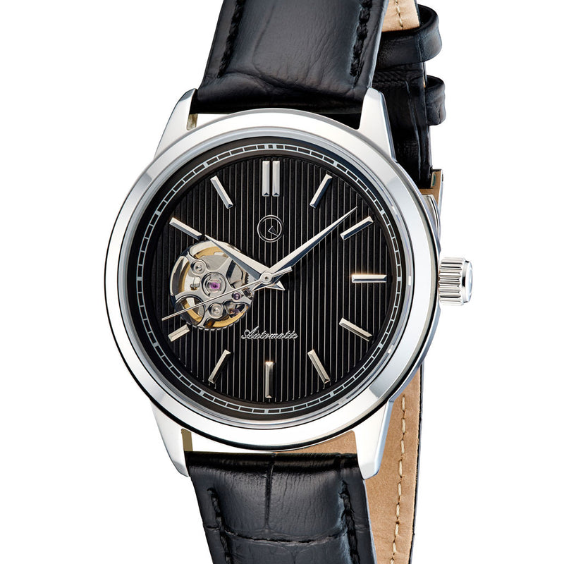 Islander Automatic Open-Heart Watch with Pinstripe Dial, AR Sapphire Crystal #ISL-98