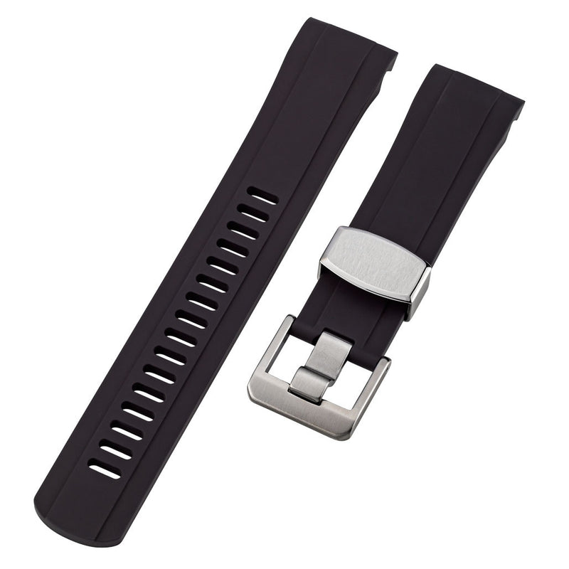 Islander 22mm Black Rubber Dive Strap for Seiko SKX007,009 and 43mm Islander Divers #BRAC-16