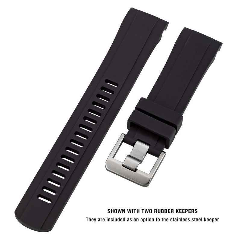 Islander 20mm Black Rubber Dive Strap for Seiko SKX013 Watches #BRAC-18