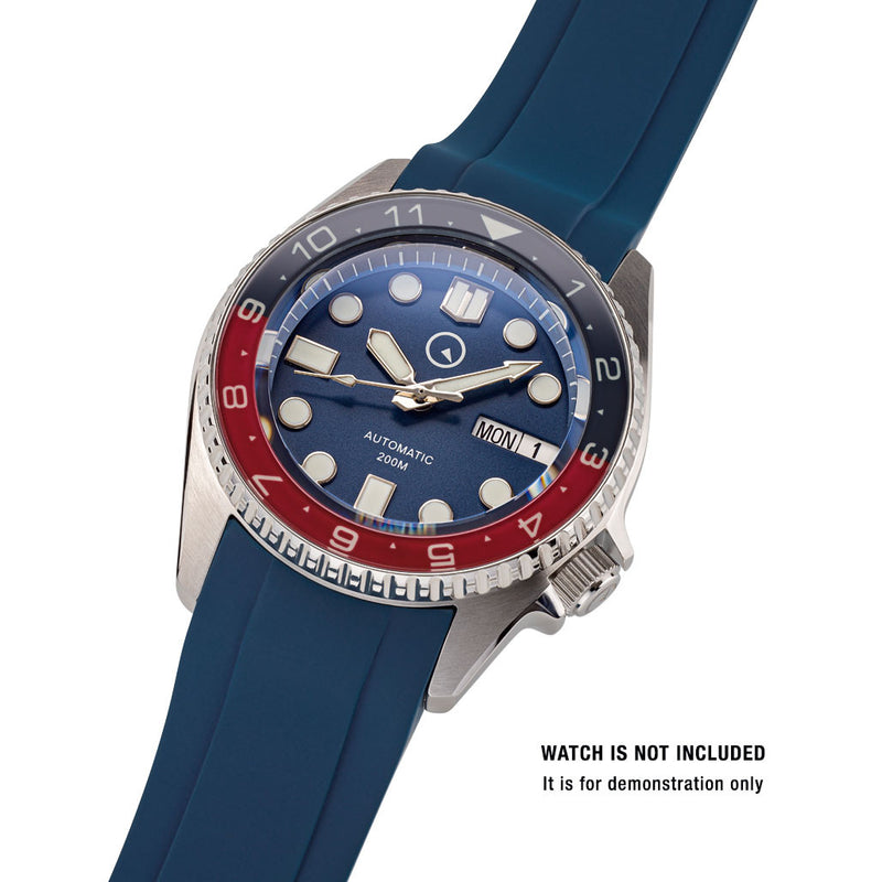 Islander 20mm Blue Rubber Dive Strap for Seiko SKX013 Watches #BRAC-19