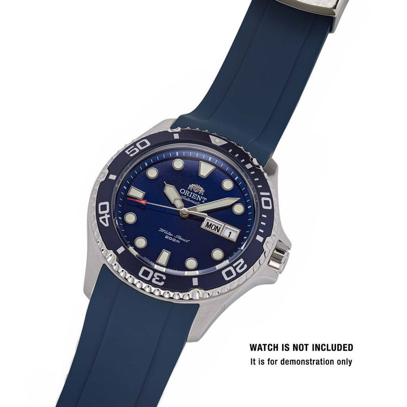 Islander 22mm Blue Rubber Dive Strap for Orient Ray 2 and Mako 2 Divers #BRAC-21