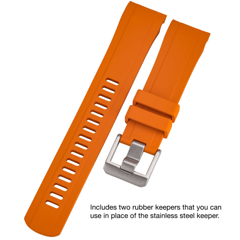 Islander 22mm Orange Rubber Dive Strap for Seiko SKX007,009 and 43mm Islander Divers #BRAC-23
