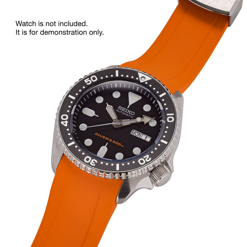 Islander 22mm Orange Rubber Dive Strap for Seiko SKX007,009 and 43mm Islander Divers #BRAC-23