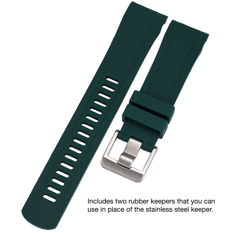 Islander 22mm Green Rubber Dive Strap for Seiko SKX007,009 and 43mm Islander Divers #BRAC-24