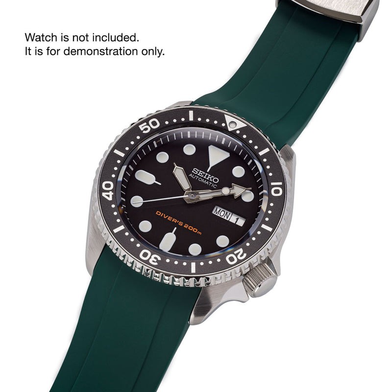 Islander 22mm Green Rubber Dive Strap for Seiko SKX007,009 and 43mm Islander Divers #BRAC-24