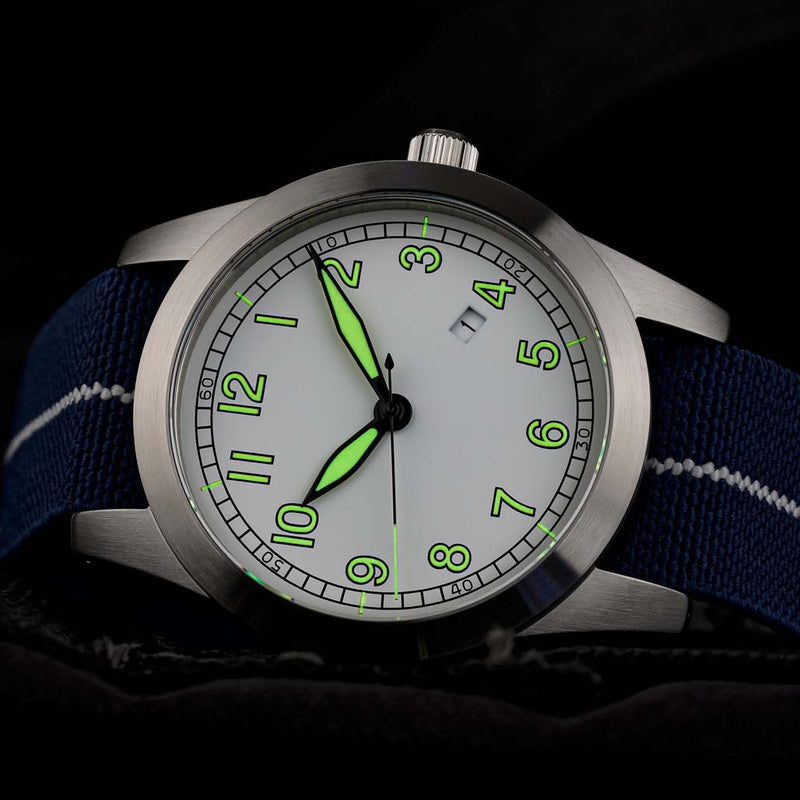 Islander USA Assembled Ameriquartz Field Watch with 40mm Stainless Steel Case and AR Sapphire Crystal #ISL-75