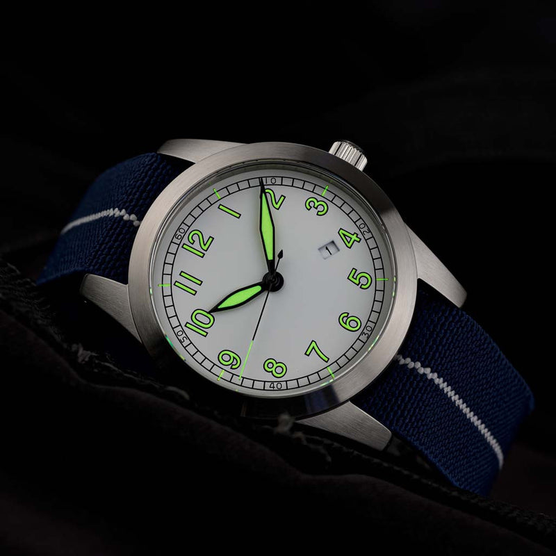 Islander USA Assembled Ameriquartz Field Watch with 40mm Stainless Steel Case and AR Sapphire Crystal #ISL-75