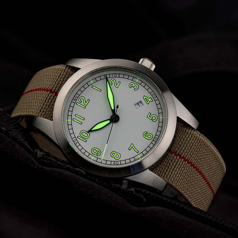 Islander USA Assembled Ameriquartz Field Watch with 40mm Stainless Steel Case and AR Sapphire Crystal #ISL-76