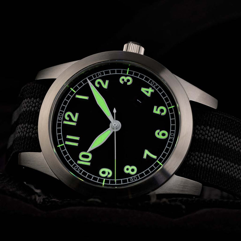 Islander USA Assembled Ameriquartz Field Watch with 40mm Stainless Steel Case and AR Sapphire Crystal #ISL-77