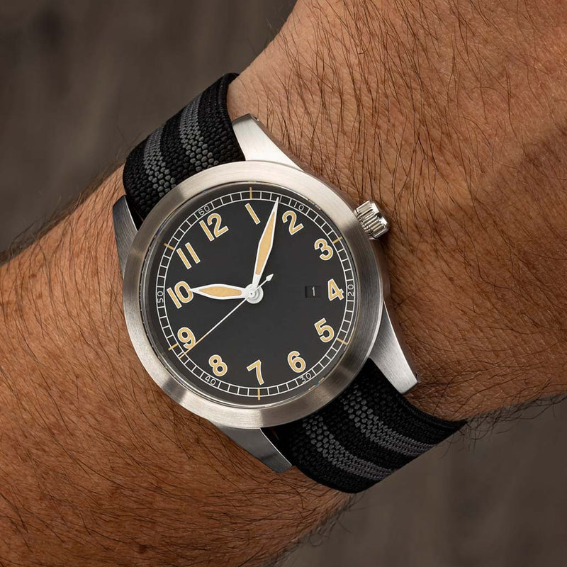Islander USA Assembled Ameriquartz Field Watch with 40mm Stainless Steel Case and AR Sapphire Crystal #ISL-77