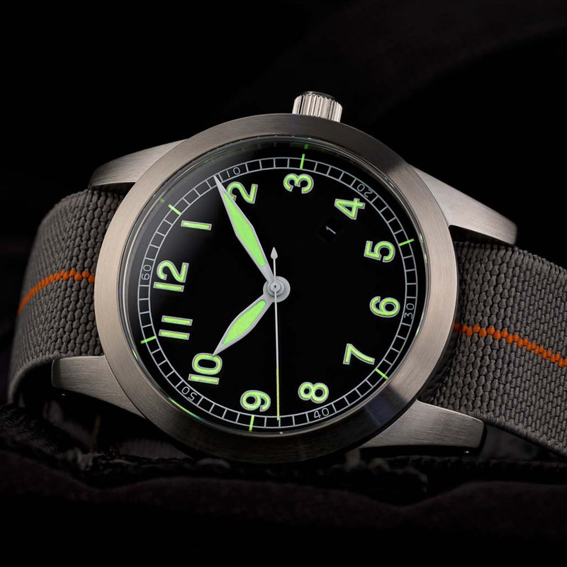 Islander USA Assembled Ameriquartz Field Watch with 40mm Stainless Steel Case and AR Sapphire Crystal #ISL-78
