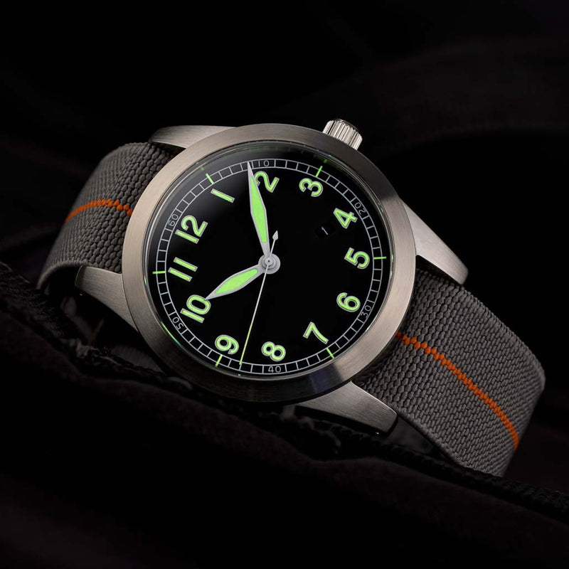 Islander USA Assembled Ameriquartz Field Watch with 40mm Stainless Steel Case and AR Sapphire Crystal #ISL-78