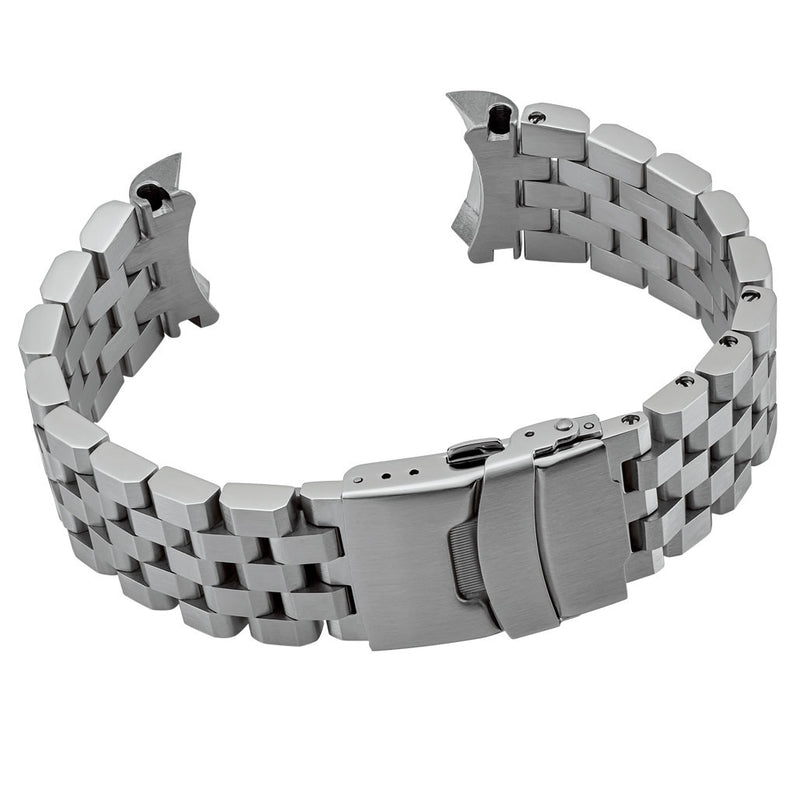 Islander 22mm Brushed Angular Solid-Link Watch Bracelet for SKX007 and Islander 43mm Dive Watches Curved End #BRAC-15