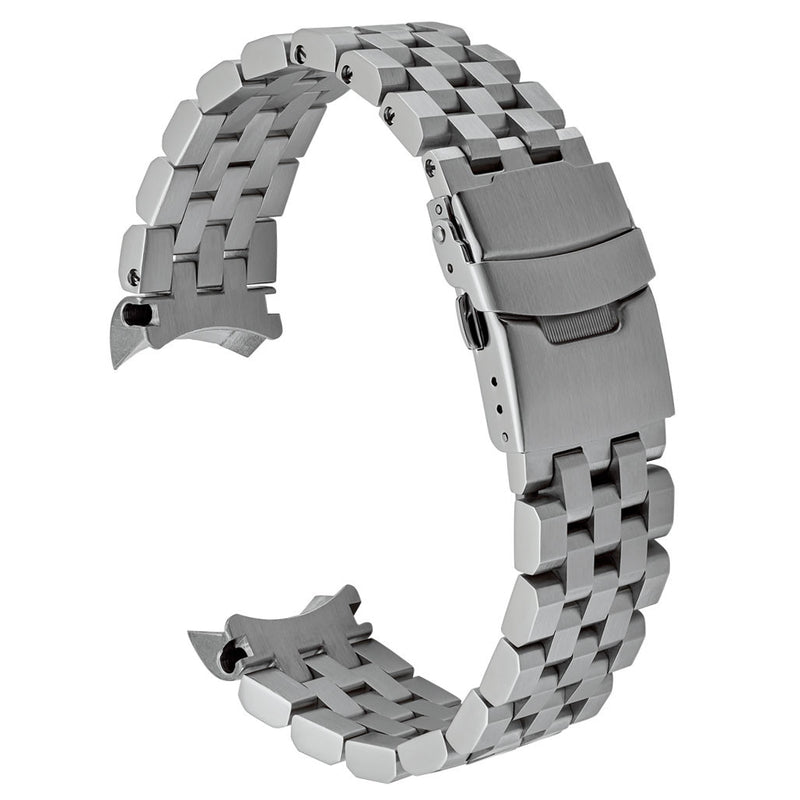 Islander 22mm Brushed Angular Solid-Link Watch Bracelet for SKX007 and Islander 43mm Dive Watches Curved End #BRAC-15