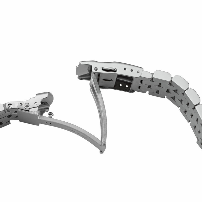 Islander 20mm Universal Fit Brushed Angular Solid-Link Watch Bracelet #BRAC-33