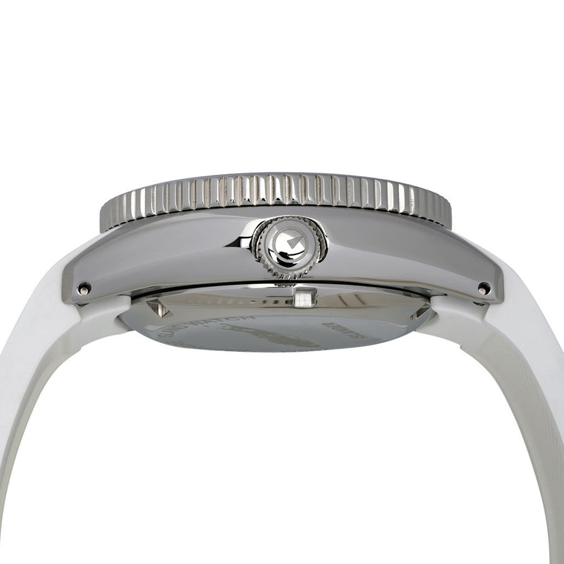 Islander 38mm Automatic Cherry Blossom Watch with White Rubber Strap, AR Sapphire Crystal, and Sapphire Bezel Insert #ISL-93