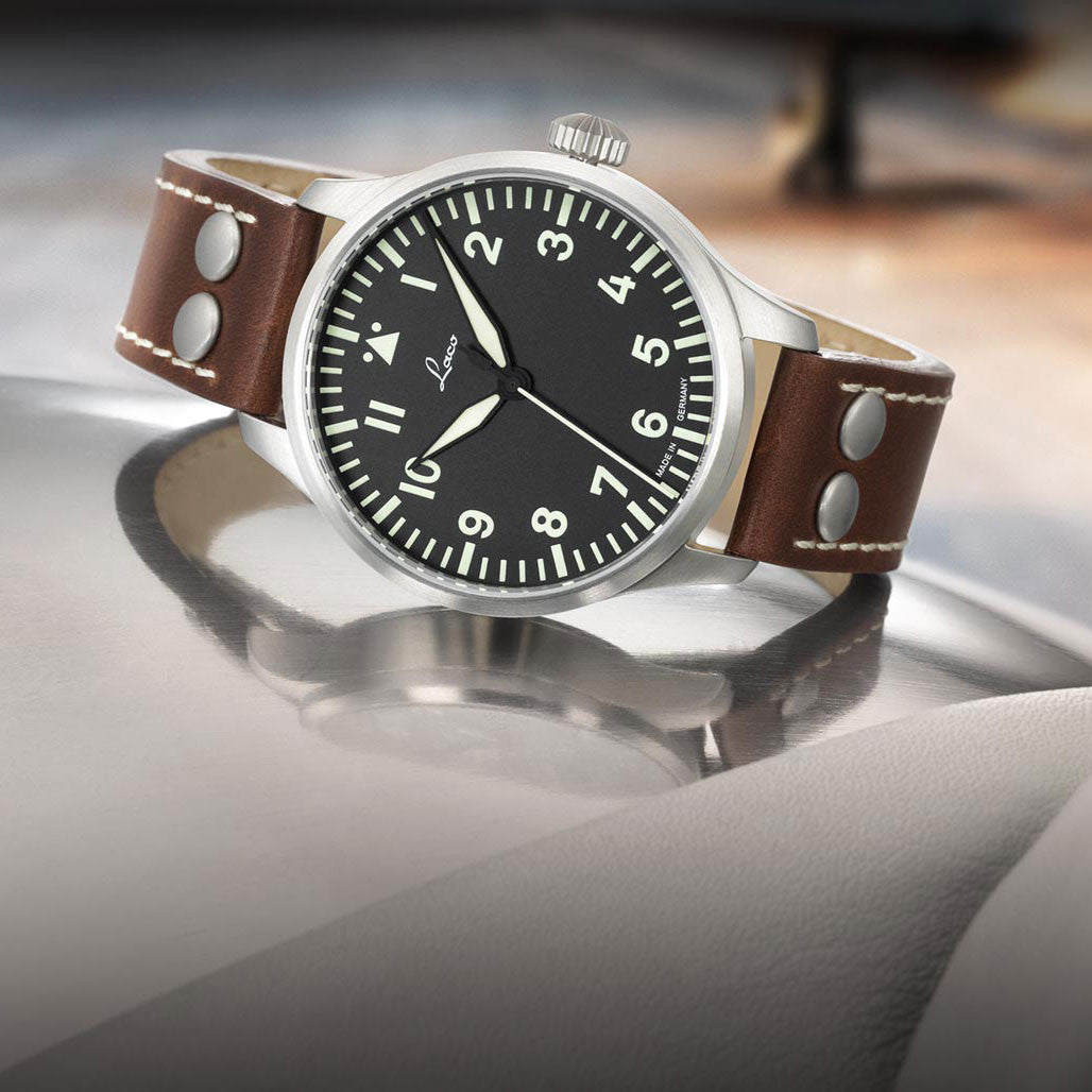 Laco 39mm Augsburg Type A Dial Automatic Pilot Watch with Sapphire