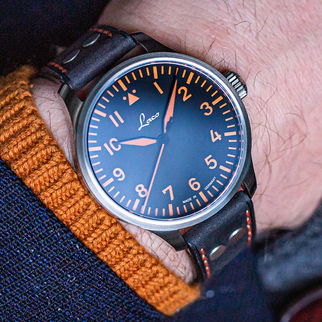 Laco 39mm Neapel Type A Dial Automatic Pilot Watch with Sapphire