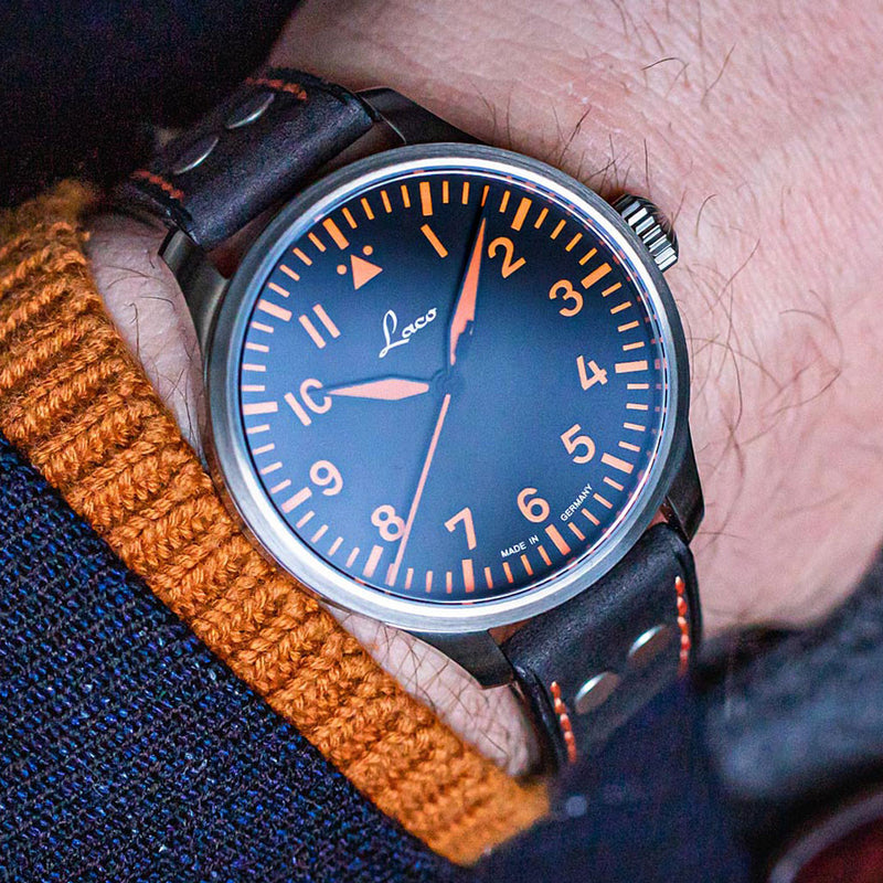 Laco 39mm Neapel Type A Dial Automatic Pilot Watch with Sapphire Crystal #862129