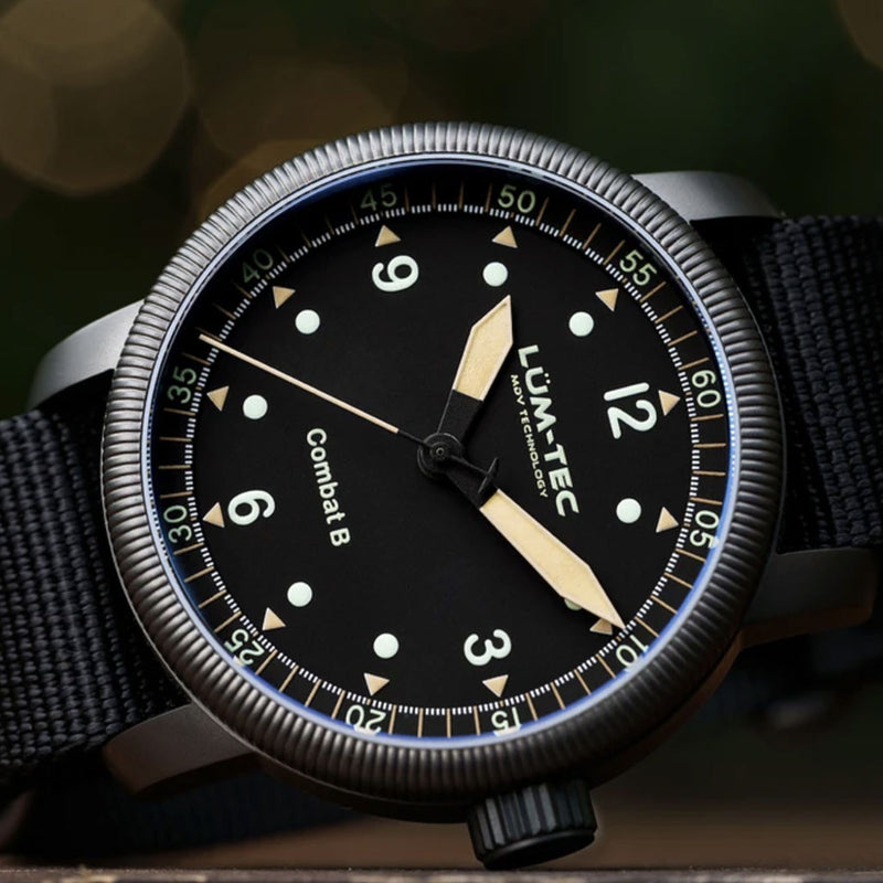 Lum-Tec 43mm Combat Military Watch with Curved Sapphire Crystal #Combat-B50