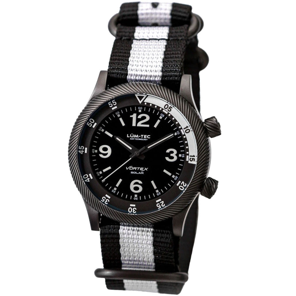 Lum-Tec 42mm Solar-Powered Military Watch with Curved DD Sapphire