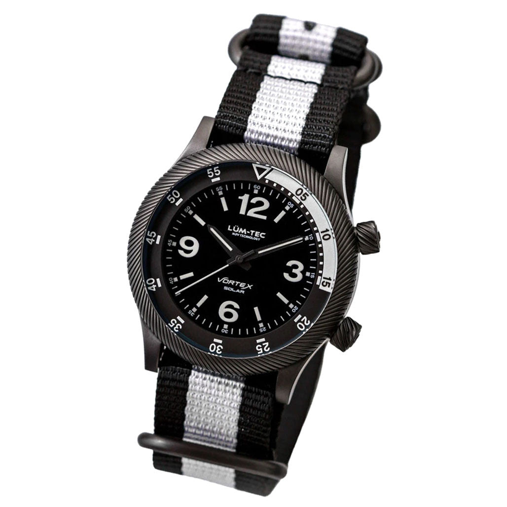 Lum-Tec 42mm Solar-Powered Military Watch with Curved DD Sapphire
