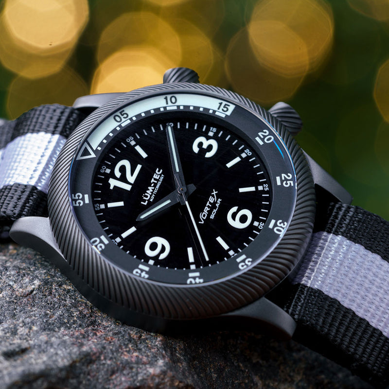 Lum-Tec 42mm Solar-Powered Military Watch with Curved DD Sapphire Crystal #Vortex-D1
