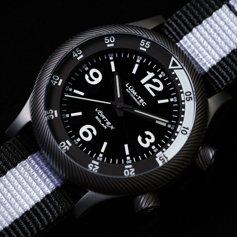 Lum-Tec 42mm Solar-Powered Military Watch with Curved DD Sapphire Crystal #Vortex-D1