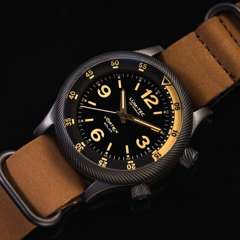 Lum-Tec 42mm Solar-Powered Military Watch with Curved DD Sapphire Crystal #Vortex-D4