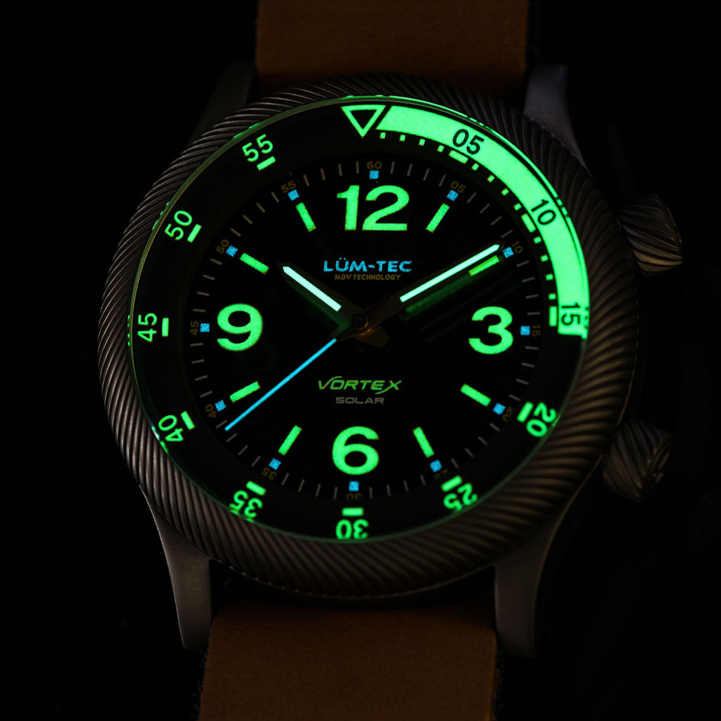 Lum-Tec 42mm Solar-Powered Military Watch with Curved DD Sapphire