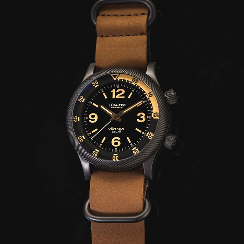 Lum-Tec 42mm Solar-Powered Military Watch with Curved DD Sapphire Crystal #Vortex-D4