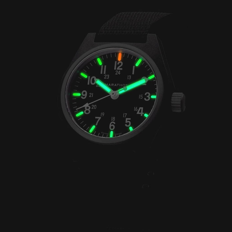 Marathon Swiss Made Quartz Military General Purpose Watch with MaraGlo Green Illumination #WW194009BK-NGM