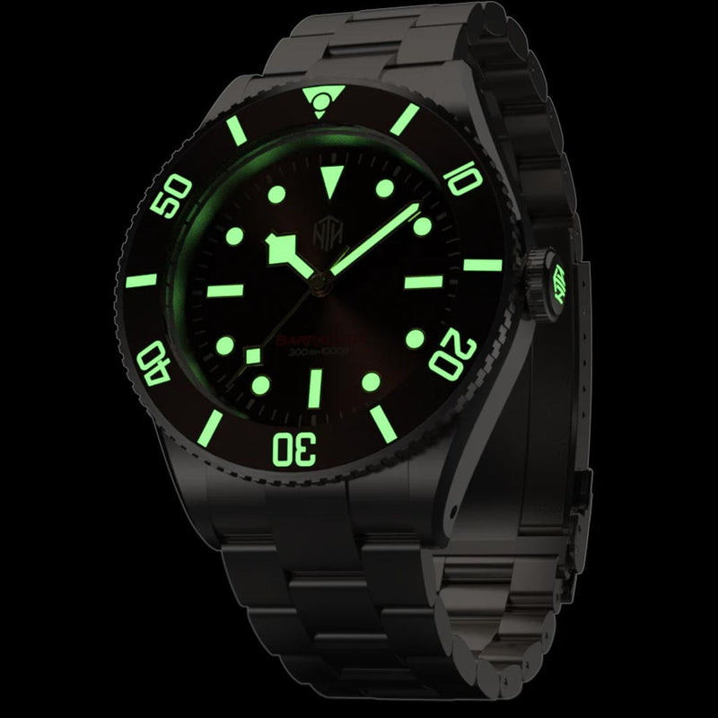 NTH Barracuda 300-Meter Hi-Beat Automatic Dive Watch with an AR Sapphire Crystal #WW-NTH-BANN