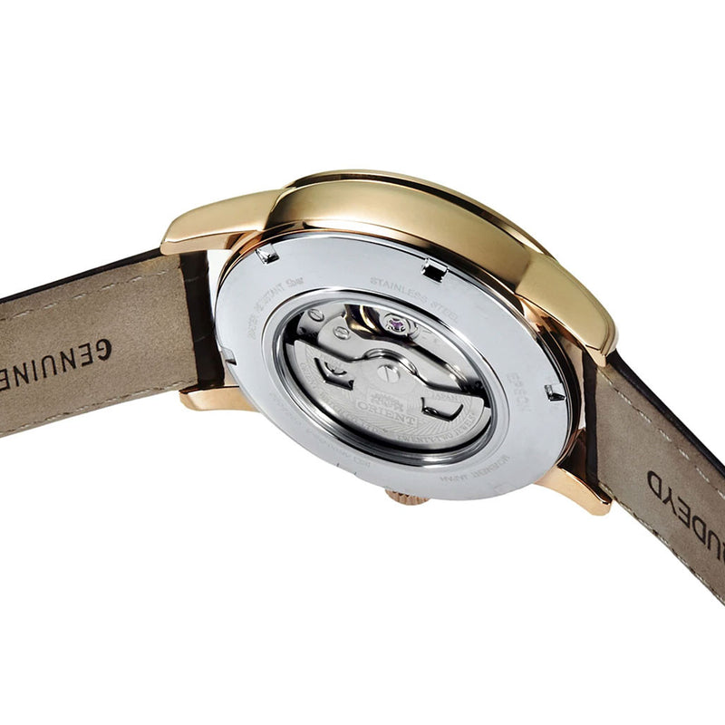 Orient Automatic Dress Watch with Champagne Dial and Leather Strap #AK0007S10B