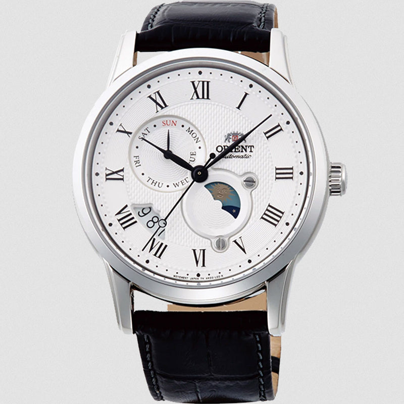 Orient Automatic Dress Watch with White Dial and Leather Strap #AK0008S10B