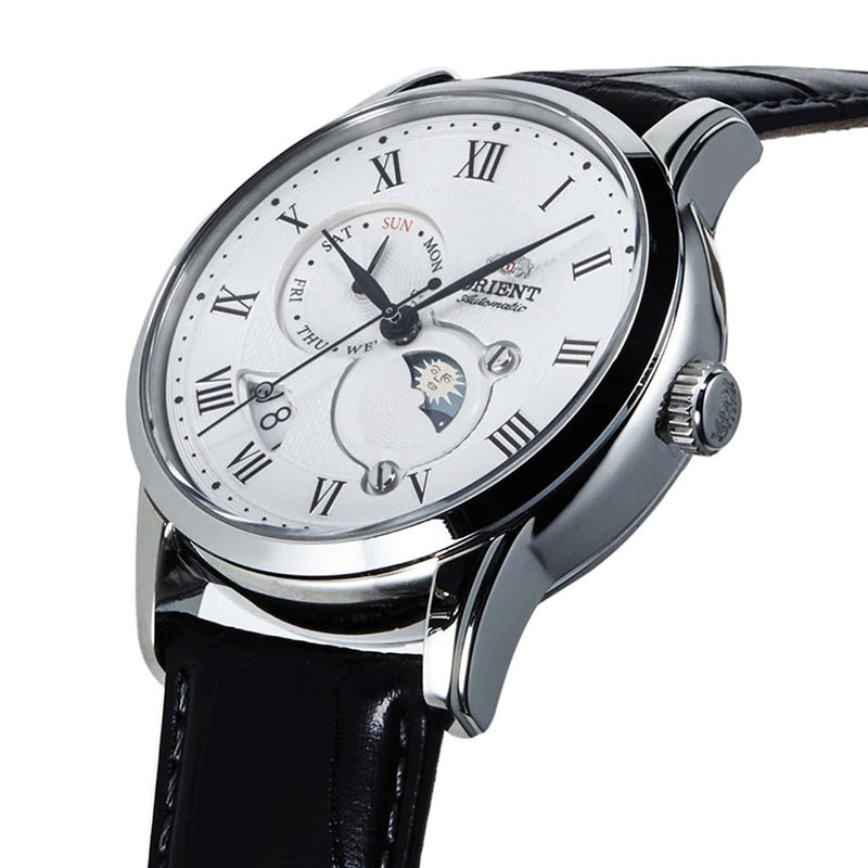 Orient Automatic Dress Watch with White Dial and Leather Strap #AK0008S10B