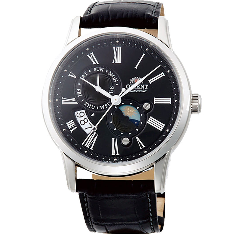 Orient Automatic Dress Watch with Black Dial and Leather Strap #AK0010B10B