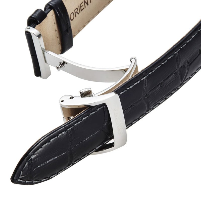 Orient Automatic Dress Watch with Black Dial and Leather Strap #AK0010B10B