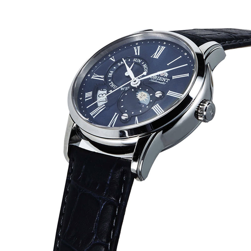 Orient Automatic Dress Watch with Blue Dial and Leather Strap #AK0011D10B