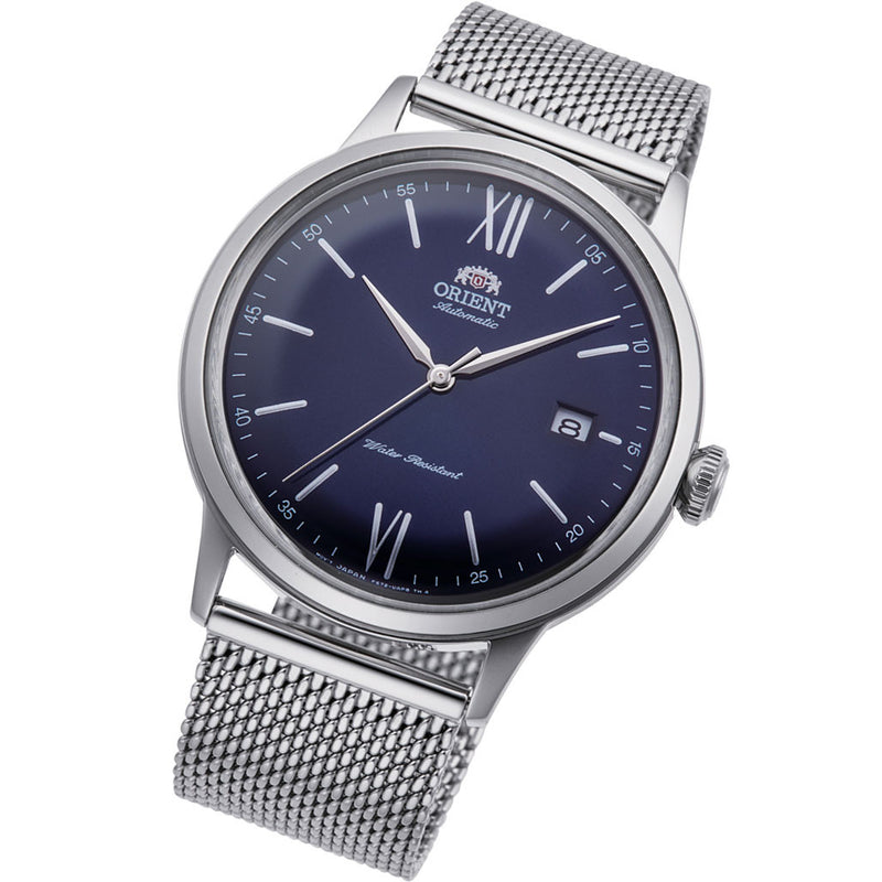 Orient Automatic Dress Watch with Blue Dial and Mesh Bracelet #RA-AC0019L10B