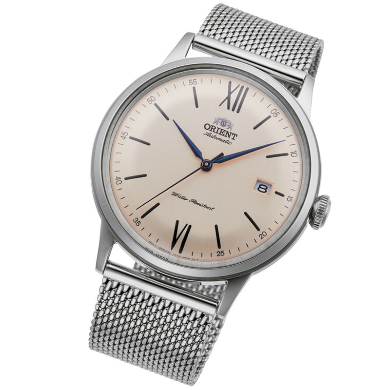 Orient Automatic Dress Watch with Cream Color Dial and Mesh Bracelet #RA-AC0020G10B