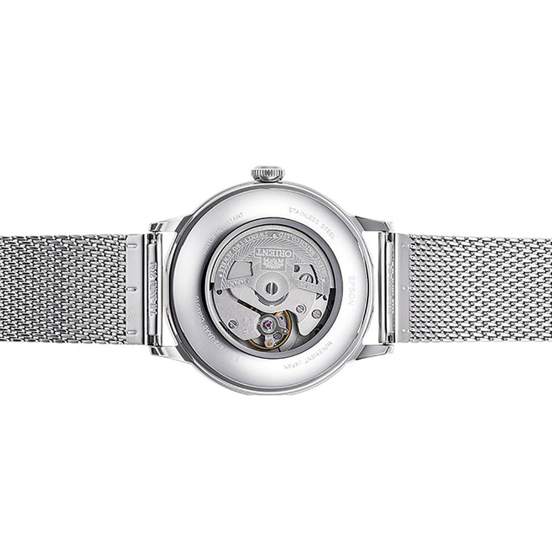 Orient Automatic Dress Watch with Cream Color Dial and Mesh Bracelet #RA-AC0020G10B