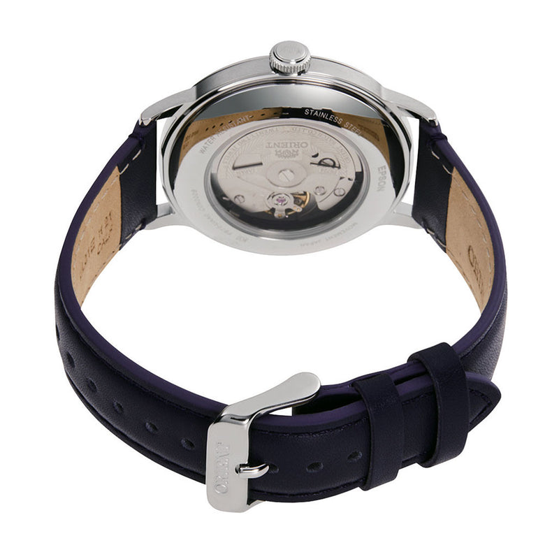 Orient Automatic Dress Watch with Blue Dial and Leather Strap #RA-AC0021L10B