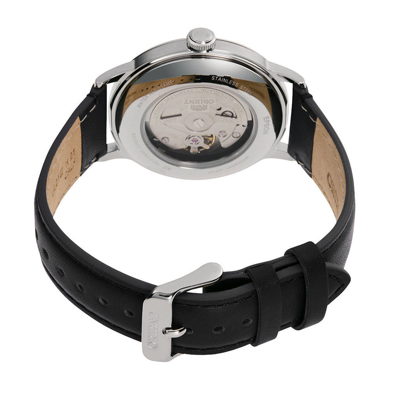 Orient Automatic Dress Watch with White Dial and Leather Strap #RA-AC0022S10B