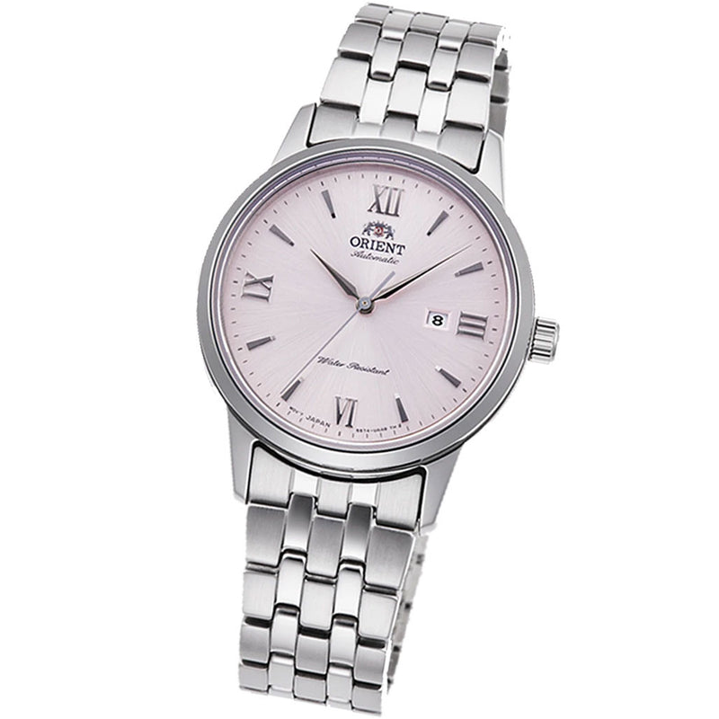 Orient 32mm Symphony Automatic Dress Watch with Faint Pink Dial, Stainless Steel Bracelet #RA-NR2002P10B