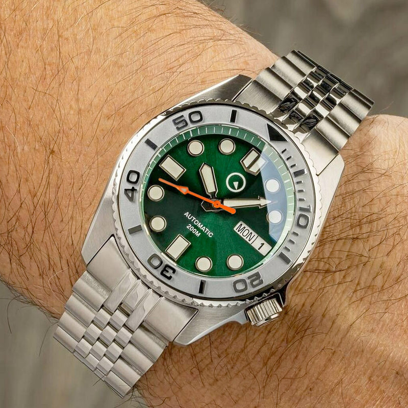 Islander 38mm Automatic Dive Watch with Bracelet, Double-Domed AR Sapphire Crystal, and Embossed Ceramic Bezel Insert #ISL-73