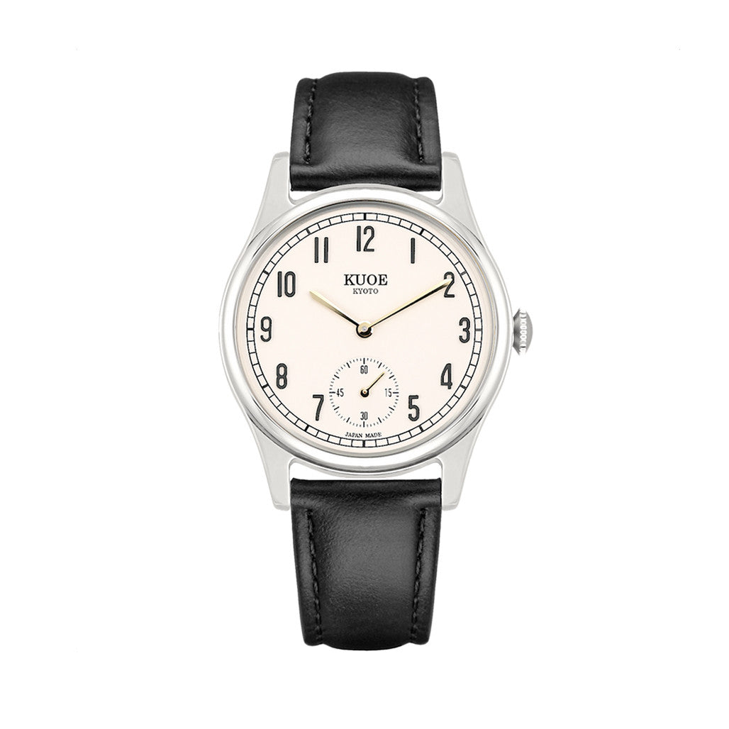 KUOE Old Smith 90-001 Quartz 35mm Dress Watch #OS90001-AGD-O-BK-SA